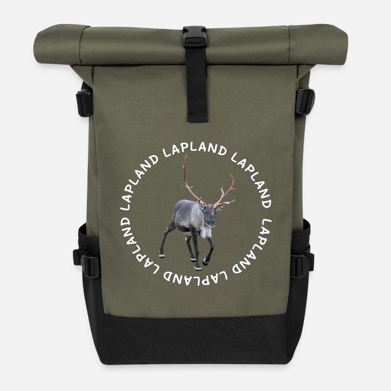 LAPONIE - Sac à dos roll top - olive/noir