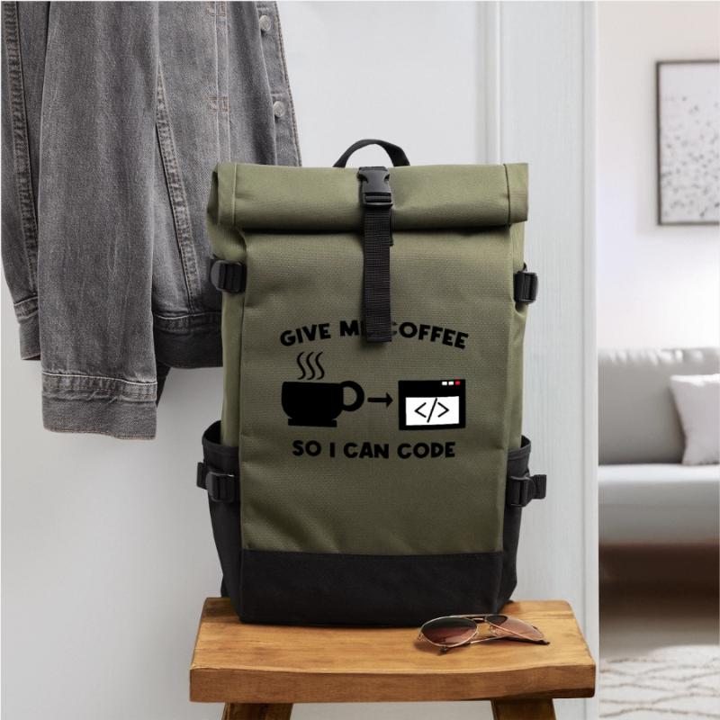 Worker Job Career Coder Statement Success Roll Top Backpack