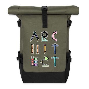 Beruf Job Spruch Architekt Karriere Vorgesetzter - Rolltop Rucksack - Olive/Schwarz - Vorne