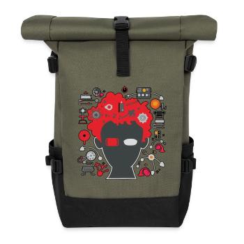 Geek 02 R - Rolltop Rucksack - Olive/Schwarz - Vorne