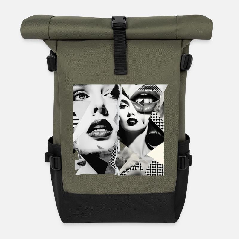Bildfragmente Design - Rolltop Rucksack - Olive/Schwarz