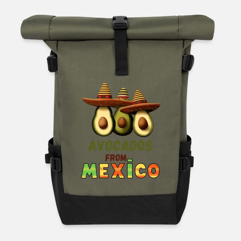 Avocado mit Mexiko - Rolltop Rucksack - Olive/Schwarz