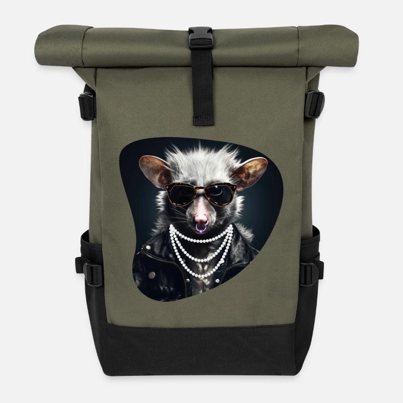 Hard Rock Possum - Roll Top Backpack - olive/black