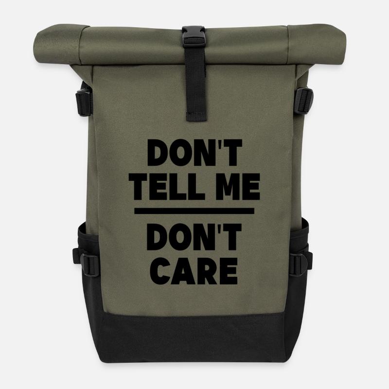 Ist Mir Wurscht Egal Statement Chill - Rolltop Rucksack - Olive/Schwarz