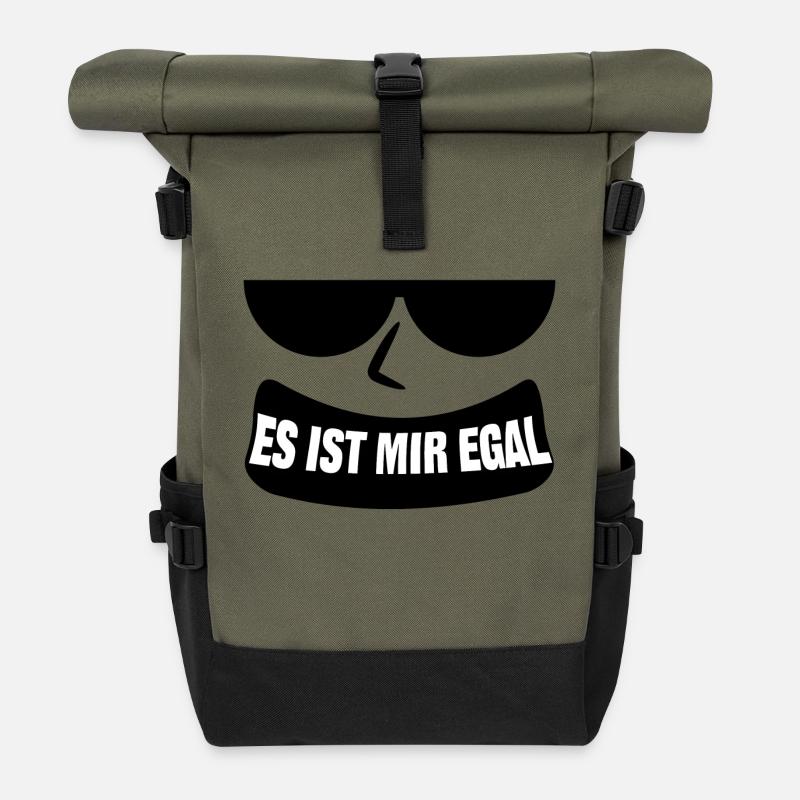 Ist Mir Egal Cooler Spruch Chill Haltung Relax - Rolltop Rucksack - Olive/Schwarz