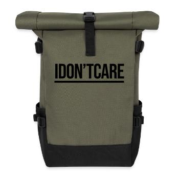 Ist Mir Egal Cooler Spruch Gleichgültig - Rolltop Rucksack - Olive/Schwarz - Vorne
