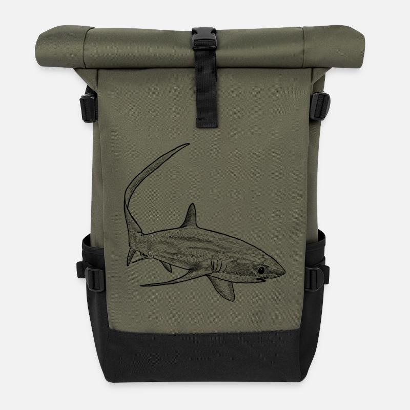 Fuchshai - Rolltop Rucksack - Olive/Schwarz