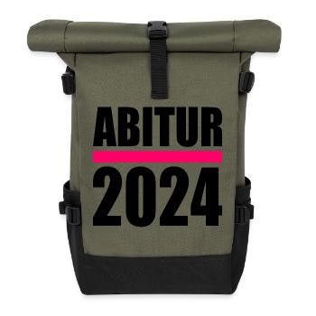 Abitur 2024 - Rolltop Rucksack - Olive/Schwarz - Vorne