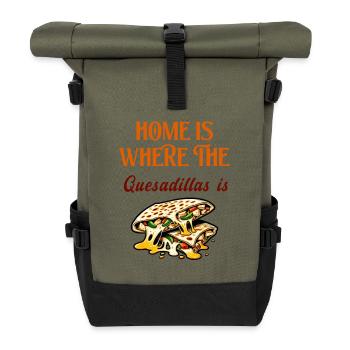La maison, c'est là où se trouvent les quesadillas - Sac à dos roll top - olive/noir - Devant