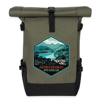 Hohenschwangau mit Alpsee See - Rolltop Rucksack - Olive/Schwarz - Vorne