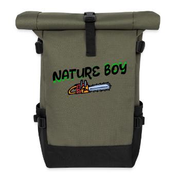 Saw Statement Lumberjack Woodwork Forester - Roll Top Backpack - olive/black - Front