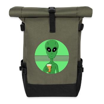 Ein Außerirdischer, der Spaß hat - Rolltop Rucksack - Olive/Schwarz - Vorne
