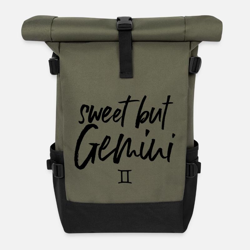 Zodiaque des Gémeaux doux mais GÉMEAUX - Sac à dos roll top - olive/noir