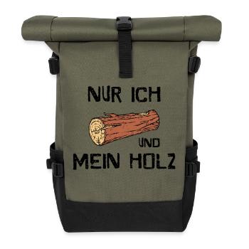 Wood Lumberjack Statement Woodwork Forester - Roll Top Backpack - olive/black - Front