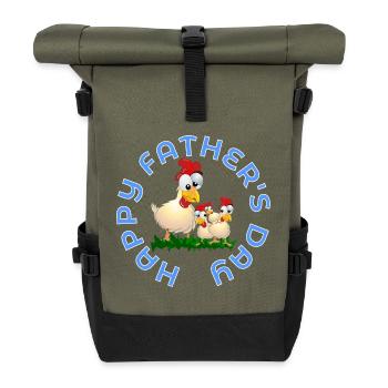 Alles Gute zum Vatertag - Hühnerhaltung - Rolltop Rucksack - Olive/Schwarz - Vorne
