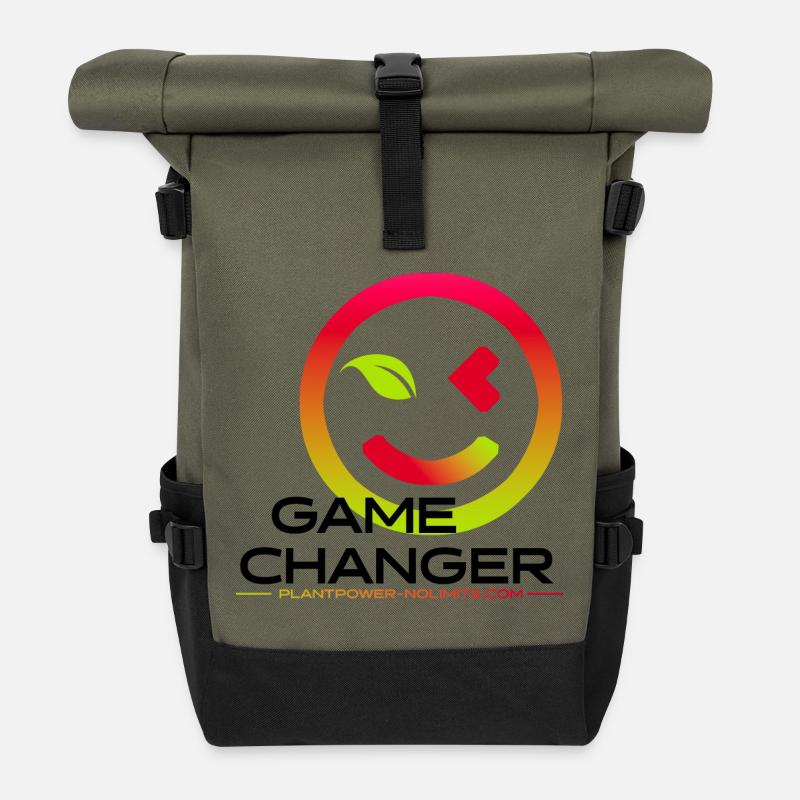 GAME CHANGER | Plant Power - No Limits - Rolltop Rucksack - Olive/Schwarz