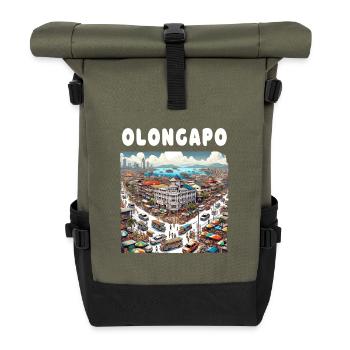 Olongapo City Philippines Vacation Travel - Roll Top Backpack - olive/black - Front