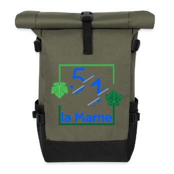 The Marne - Roll Top Backpack - olive/black - Front