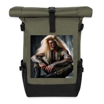 Militaire lourd - Sac à dos roll top - olive/noir - Devant
