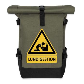 Lundigestion - Sac à dos roll top - olive/noir - Devant