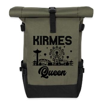 Kirmes Königin Jahrmarkt Rummel Volksfest - Rolltop Rucksack - Olive/Schwarz - Vorne