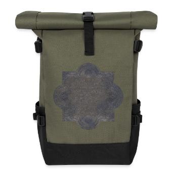 Grabsteine, inschrift, gothic motiv, verschenken - Rolltop Rucksack - Olive/Schwarz - Vorne