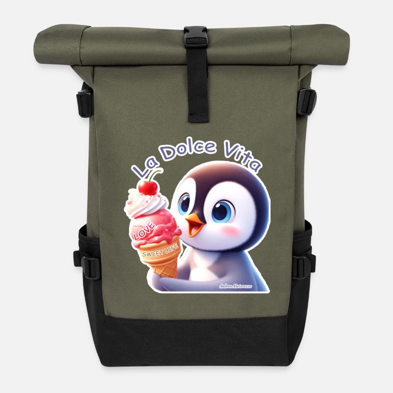 Pingouin - La Dolce Vita - Sac à dos roll top - olive/noir