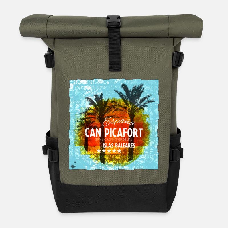 Can Picafort - Rolltop Rucksack - Olive/Schwarz