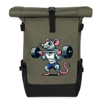 Mighty Mouse Lifter: The Workout Warrior - Roll Top Backpack - olive/black - Front