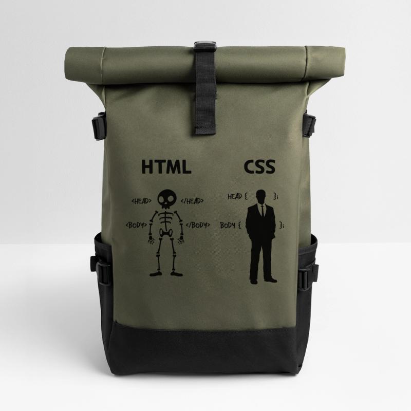 Developer Programmer Coden Css Scripting Code Roll Top Backpack