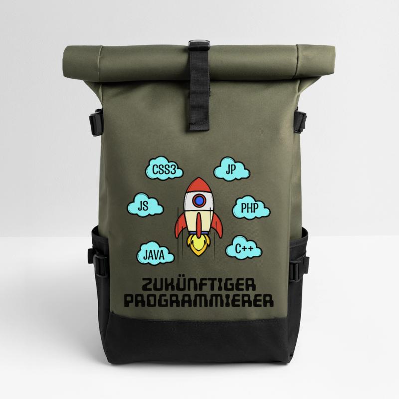 Css Code Developer C++ Java Php Programmer Roll Top Backpack