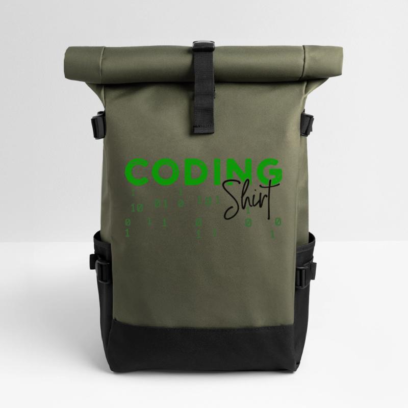 Coden Developer Programmer Web Developer Saying Roll Top Backpack