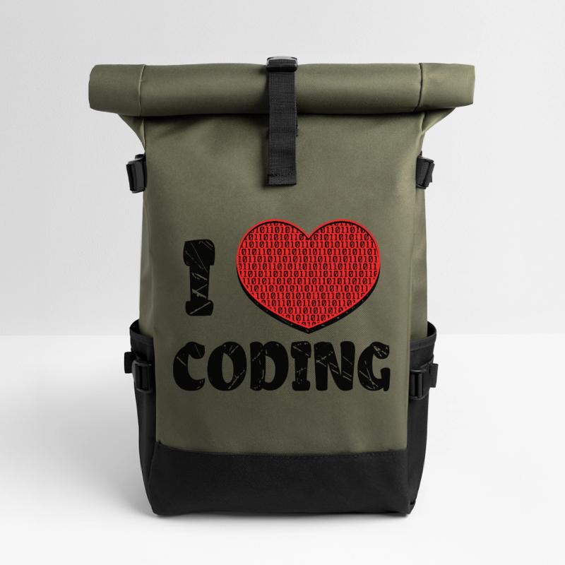 Code Developer Skripting Debug Herz Statement Rolltop Rucksack