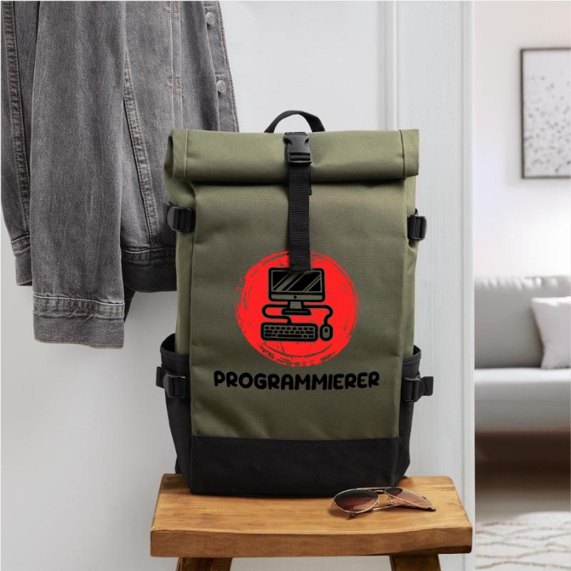 Developer Programmierer Coden Computer Informatik Rolltop Rucksack