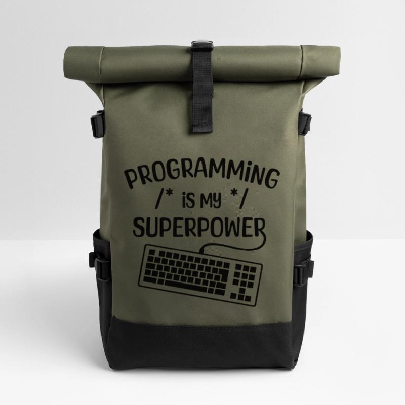 Computerfreak Statement Developer Programmierer Rolltop Rucksack