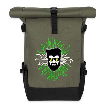 Computerfreak Developer Open Source Code Skripting - Rolltop Rucksack - Olive/Schwarz - Vorne