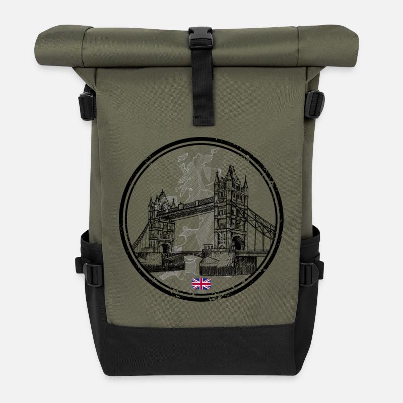 Londoner Brücke - Rolltop Rucksack - Olive/Schwarz