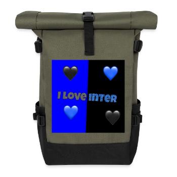 i love inter - Roll Top Backpack - olive/black - Front