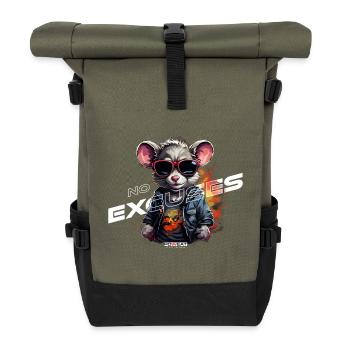 No Excuses - Rolltop Rucksack - Olive/Schwarz - Vorne