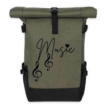 Notes de musique - Sac à dos roll top - olive/noir - Devant