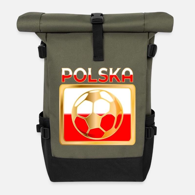 Football Poland - Roll Top Backpack - olive/black