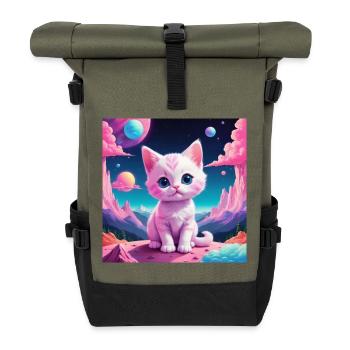 Kittens on foreign planets - Roll Top Backpack - olive/black - Front