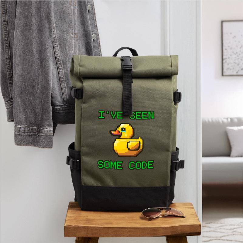 Pixel Duck I’ve Seen Some Code Roll Top Backpack