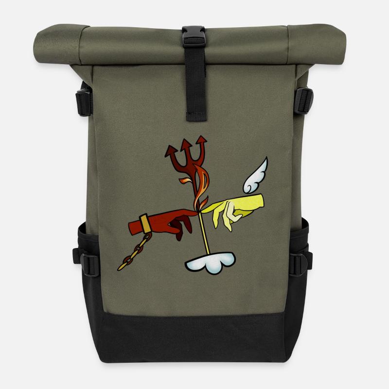 Die Gegensätze treffen aufeinander! - Rolltop Rucksack - Olive/Schwarz
