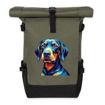 Plott Hound Chien Race Coloré Dessin Animé Kawaii - Sac à dos roll top - olive/noir - Devant