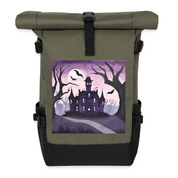 Manoir gothique. - Sac à dos roll top - olive/noir - Devant