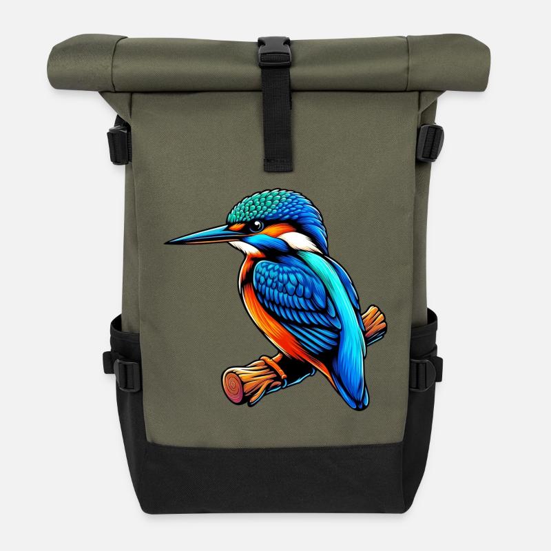 Eisvogel - Rolltop Rucksack - Olive/Schwarz