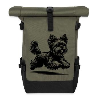 Yorkshire Terrier - Roll Top Backpack - olive/black - Front