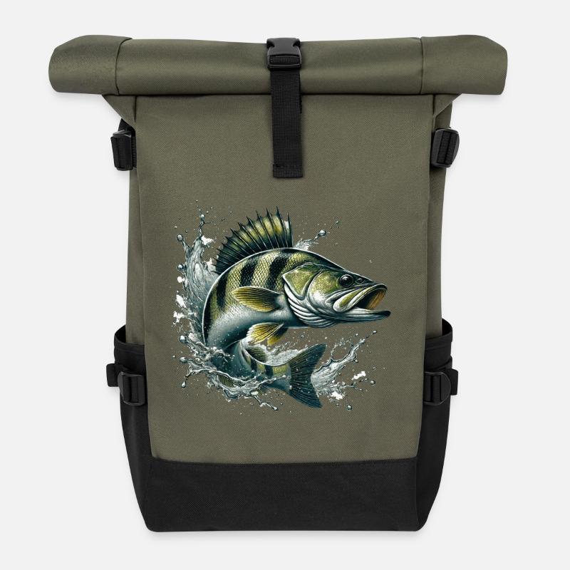 Sandre - Sac à dos roll top - olive/noir
