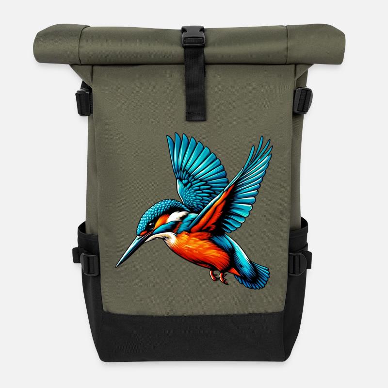 Martin-pêcheur - Sac à dos roll top - olive/noir